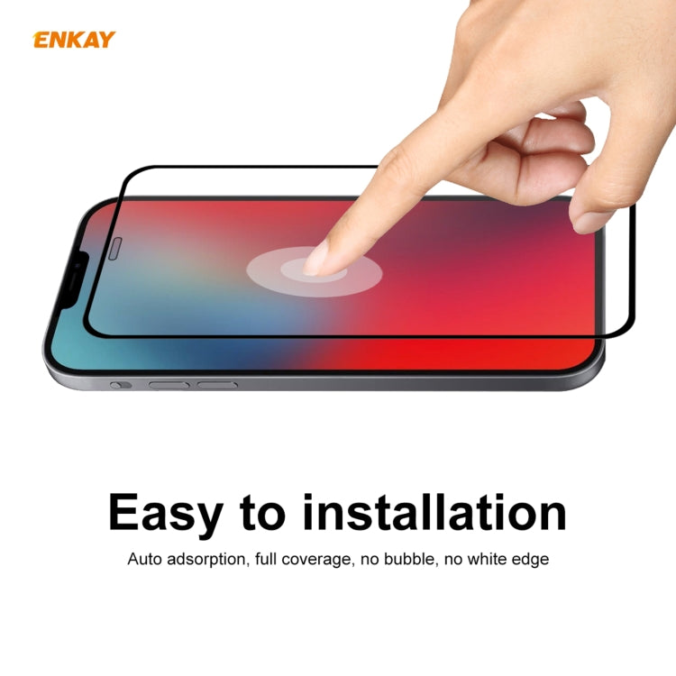 For iPhone 12 Pro Hat-Prince ENKAY ENK-PC0702 Liquid Silicone Straight Edge Shockproof Case + 0.26mm 9H 2.5D Full Glue Tempered Glass Film, For iPhone 12 Pro Max